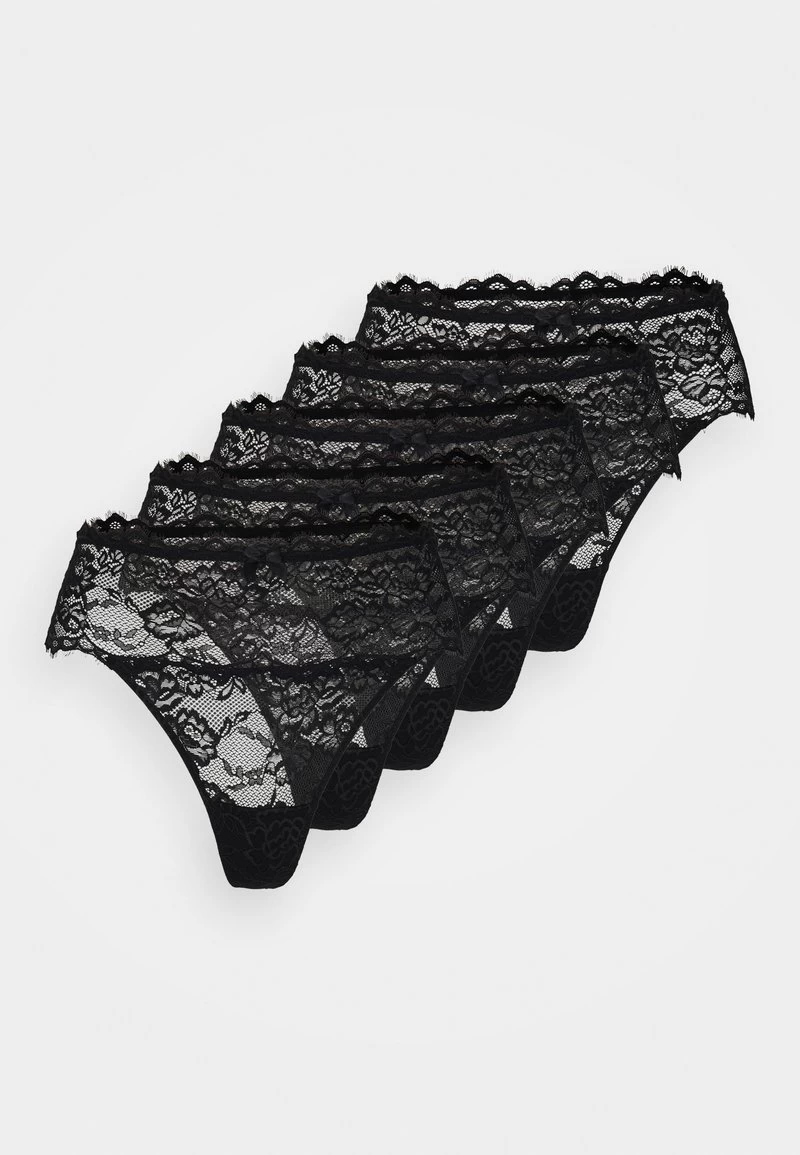 Anna Field 5PP HIGH RISE LACE THONG - String - Black 6 Anna Field 5PP HIGH RISE LACE THONG - String - Black – Bild 4