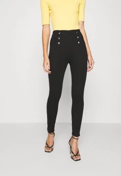Anna Field Punto Leggings With Button Detail - Leggings - Hosen - Black