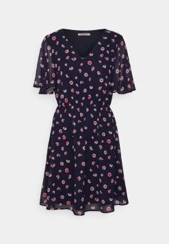 Anna Field V-NECK SLEEVE DRESS - Freizeitkleid - Dark Blue/pink