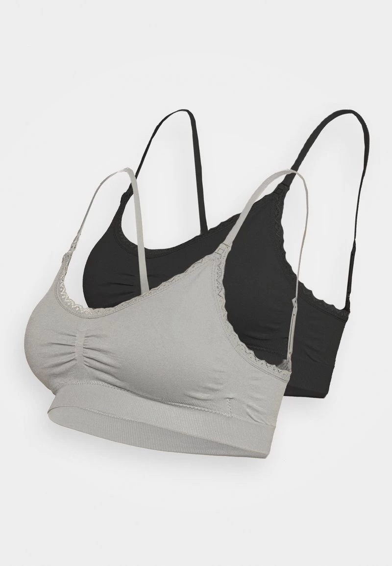 Anna Field MATERNITY SEAMLESS BRA 2 PACK - Bustier - Grey/black 3 Anna Field MATERNITY SEAMLESS BRA 2 PACK - Bustier - Grey/black