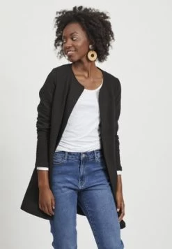 Anna Field RIBBED FOLD COLLAR - Strickjacke - Black -Anna Field bada3c30145b4180844d3faf5d56bf08