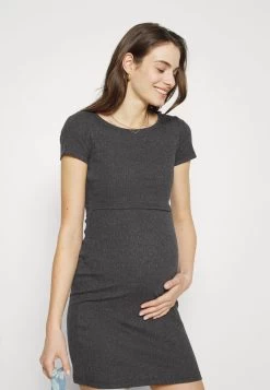 SHORT SLEEVES - Jerseykleid - Mottled Dark Grey -Anna Field c43c1acc53fa4f7aba38b9e5cc96a3b1