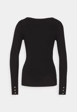 Anna Field BUTTON DETAIL - Strickpullover - Black -Anna Field efbdeb2d1e8543dfaba2e59192e05a12